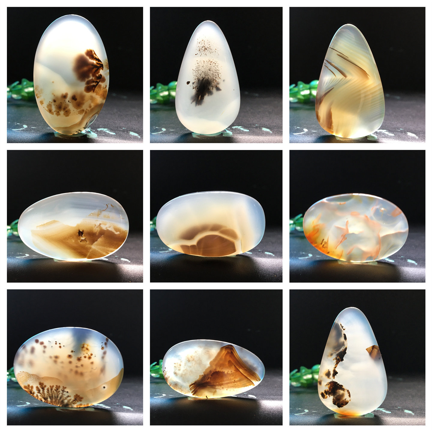 马料海洋玉髓吊坠方牌风景奇石草花玛瑙摆件一景一物精品像形包r