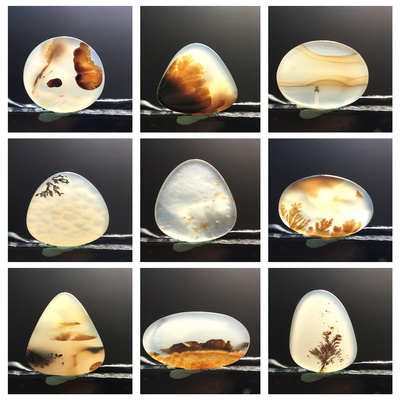 马料海洋玉髓I吊坠方牌风景