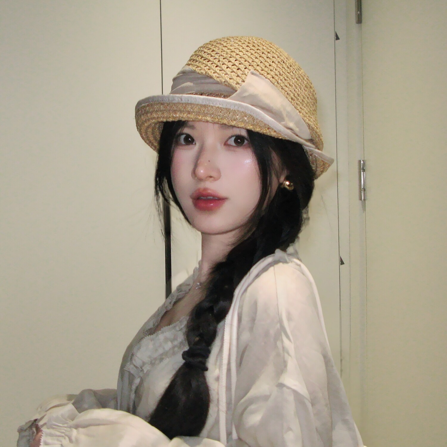 陈哈哈田园夏日~出口日系细纸草镂空渔夫帽防晒压褶贝雷帽盆帽女