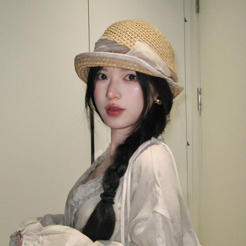 陈哈哈田园夏日~出口日系细纸草镂空渔夫帽防晒压褶贝雷帽盆帽女