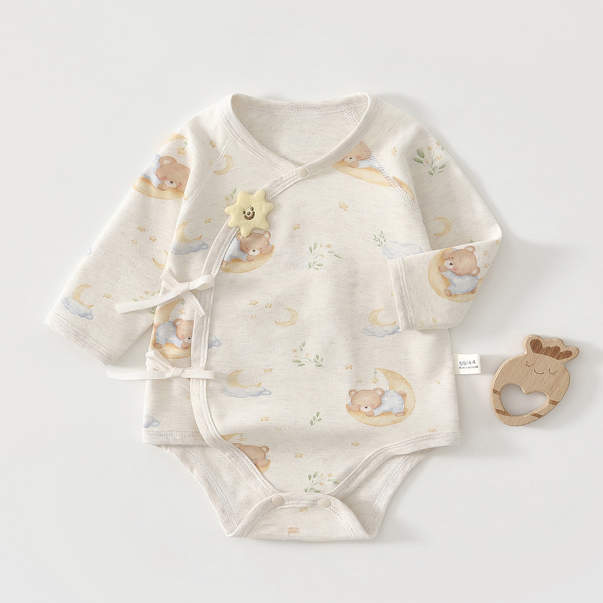 婴儿包屁衣纯棉无骨初生宝宝三角哈衣彩棉长袖睡衣新生儿衣服春秋