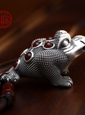 足银999招才金蟾金蝉蟾蜍青蛙摆件礼开业手把件店铺工艺品