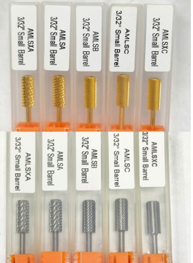 AMLS美甲师专业工具耐磨钨钢陶瓷卸甲打磨头去死皮沙圈头原色金色