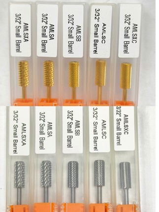 AMLS美甲师专业工具耐磨钨钢陶瓷卸甲打磨头去死皮沙圈头原色金色