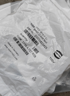 HARTING连接器21038822425浩亭WDF-M12-F-D圆形插头四针德国原装