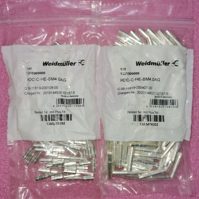 Weidmuller魏德米勒连接器HDC-C-HE-SM4.0AG镀银公针1200900000铜