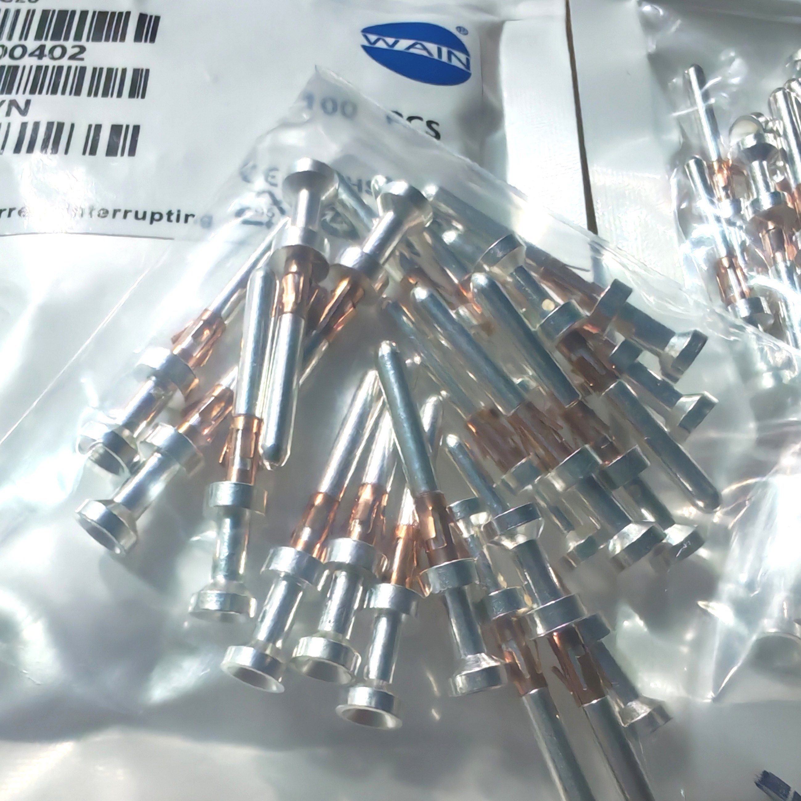 WAIN唯恩连接器CESM-0.50/N公母针CESF-0.50/N镀银带三爪16A冷压