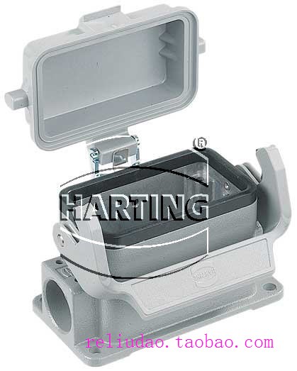 HARTING连接器09300101296高底座HAN-10B-ASG2-LB-PG16单扣带盖