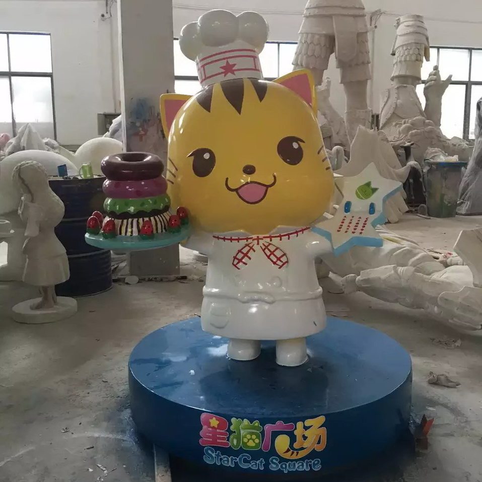 可爱卡通人物玻璃钢雕塑 大型动漫树脂公仔雕塑 模型摆件