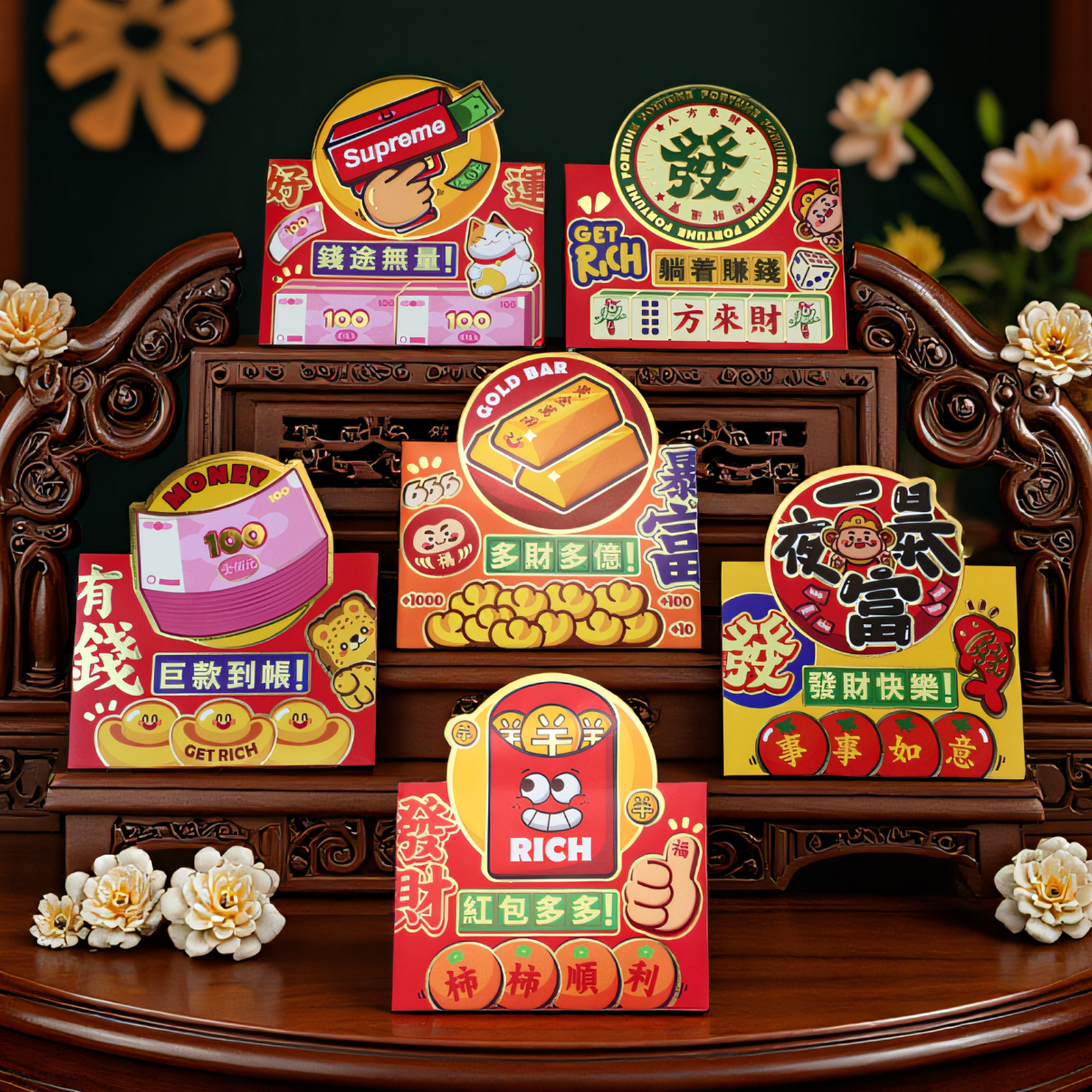 新款创意个性造型利是封2026躺着赚钱趣味港版通用卡通送礼红包