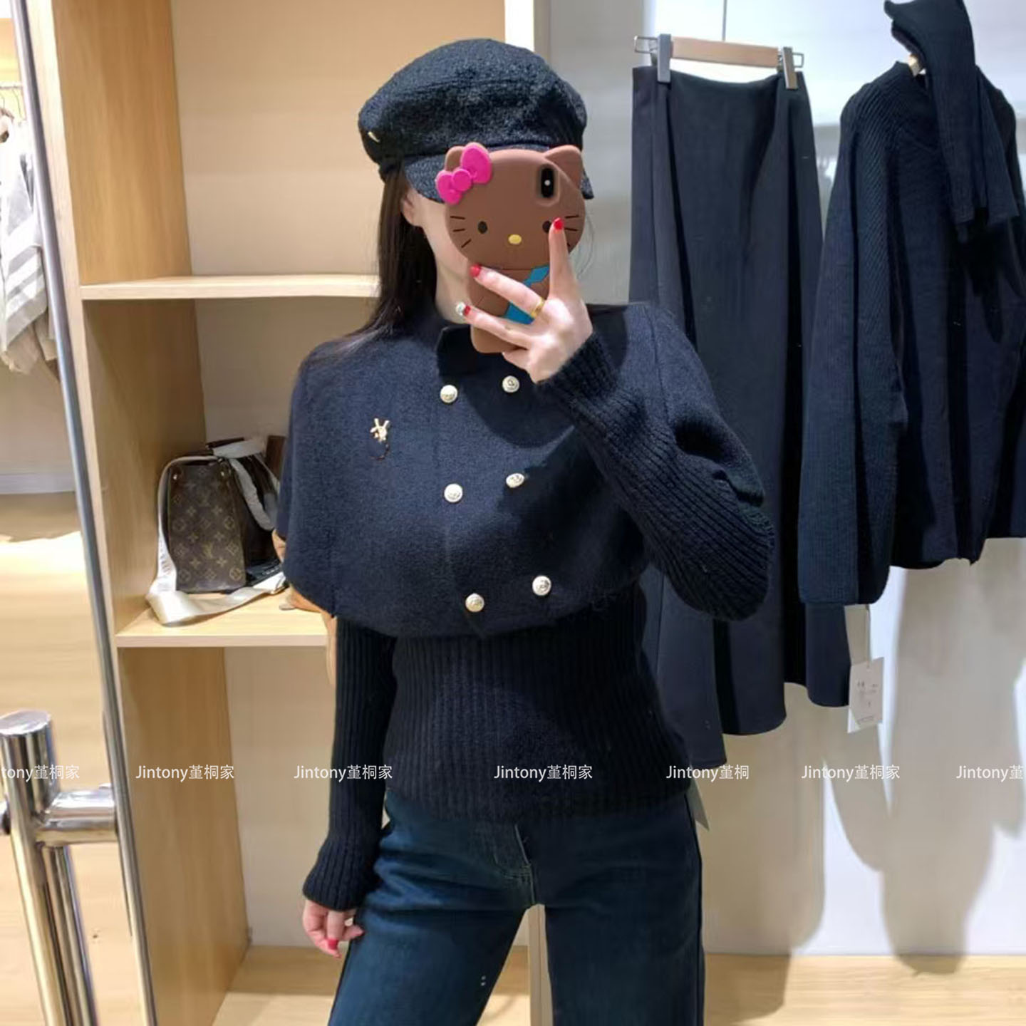 气质斗篷针织衫2件套女收腰显瘦