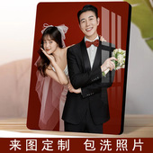新款 画照相片摆件定作放大挂墙 影楼拉菲水晶摆台写真婚纱拉米娜版
