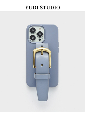 薰衣草灰紫植鞣牛皮适用苹果15Pro手腕皮带支架手机壳iPhone16Promax液态硅胶117Pro高级小众保护套女品质14