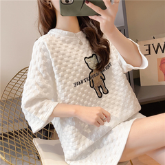 實拍新款短袖恤女夏學生新款韓版圓領上衣大碼女裝