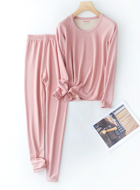 2022女士羊毛蚕丝双面磨毛保暖套装内衣女套装秋衣秋裤AB面保暖衣