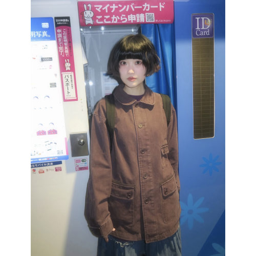 现货 oheshio 复古做旧水洗棉工装夹克韩26秋休闲翻领牛仔外套女