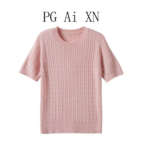 【佳慧tia】PG Ai XN/品归经典绞花桑蚕丝羊毛针织T恤PGXN 3122