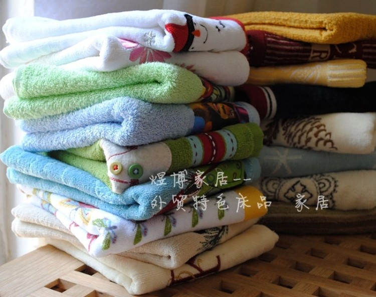 处理割绒绣花毛圈提花外贸毛巾