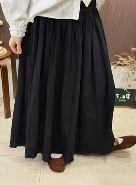 DA.7-早春上新森系慵懒棉麻拼接花边日韩显瘦百搭半身裙121、