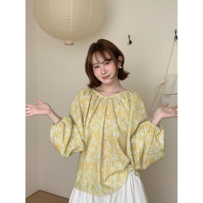 lower April（FA）-小衫女2026春夏新款大圆领气质显瘦小衫170367