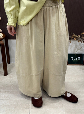 DA.7-早春上新日系复古文艺简约百搭显瘦阔腿爆款弯刀休闲裤127、