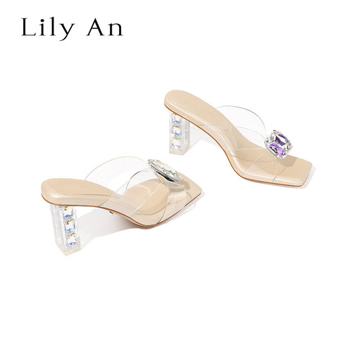 LilyAn手工轻奢高跟拖鞋