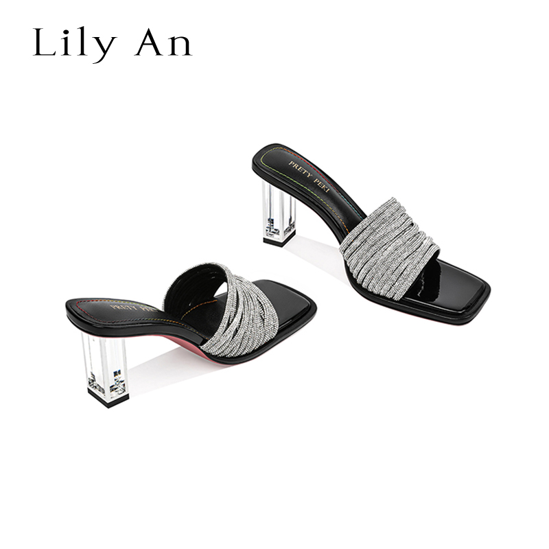 LilyAn手工轻奢高跟拖鞋