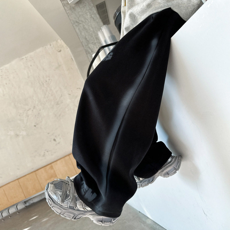 男童宽松运动裤子秋款2025新款中大儿童卫裤男孩休闲长裤灰色黑色