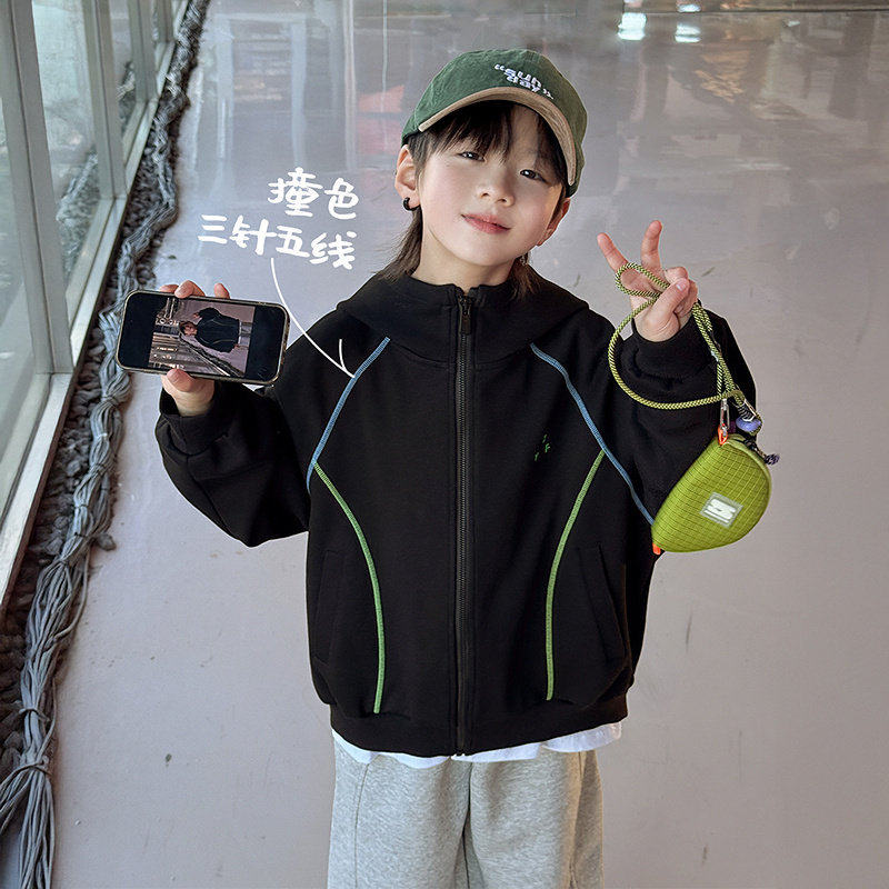 潮男孩连帽开衫外套2026春装新款儿童帽衫上衣拉链休闲白花灰黑色,童装/婴儿装/亲子装,普通外套,淘宝优惠券,粉丝福利购,淘宝优惠卷