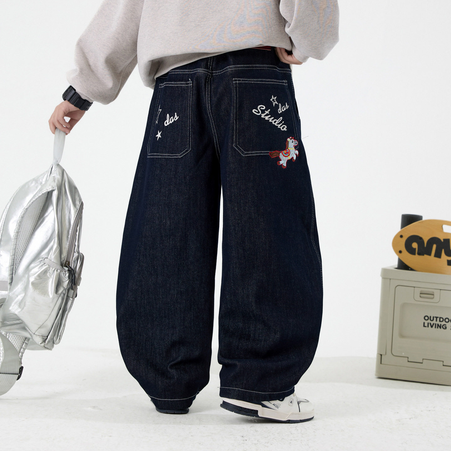 男童马年刺绣弯刀直筒牛仔裤26春秋新款男孩儿童阔腿裤子120~180,童装/婴儿装/亲子装,儿童牛仔裤,淘宝优惠券,粉丝福利购,淘宝优惠卷