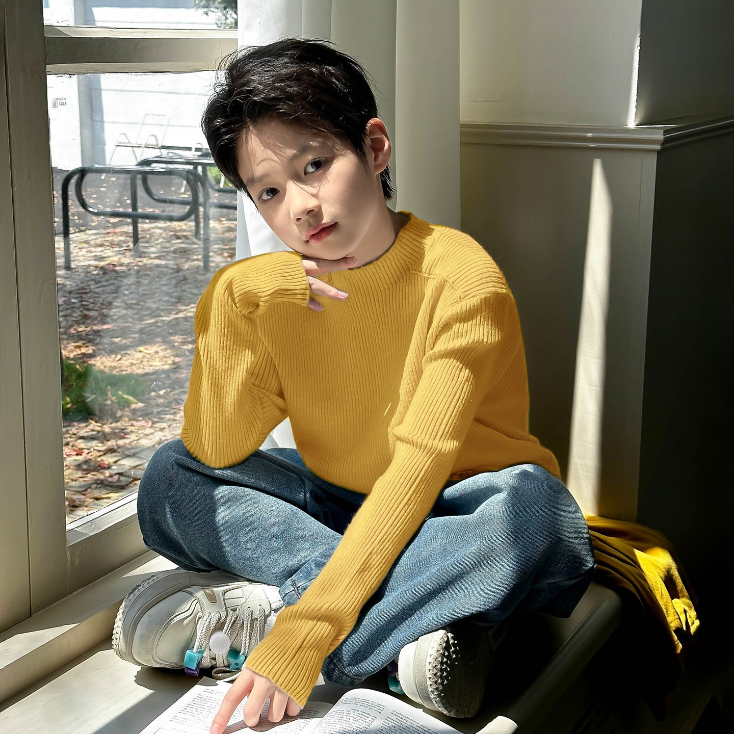 男孩半高领针织衫内搭毛衣打底衫