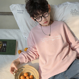 潮宝男童卫衣儿童男孩春韩版26新款简潮套头宽松上衣潮粉色90~150