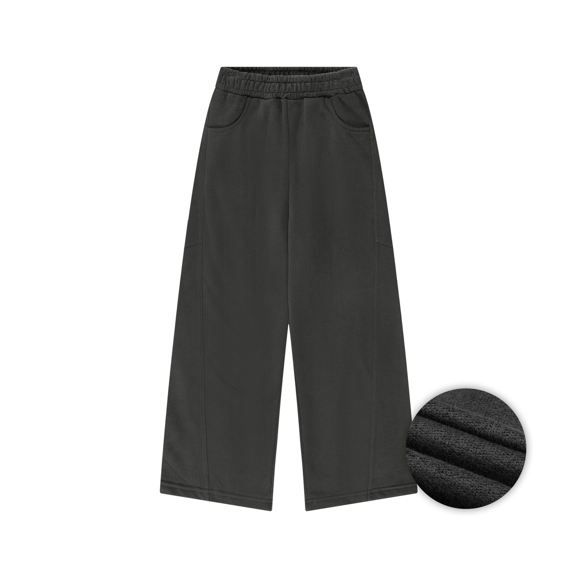 大男孩加绒保暖休闲裤男童运动裤抽带卫裤直筒长裤黑色藏青花灰潮