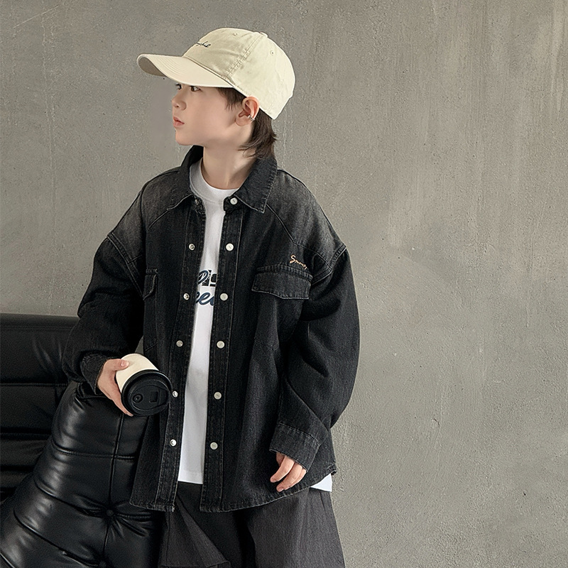 男童水洗牛仔外套秋款2025新款
