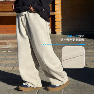 白色110 中大男童弯刀牛仔裤 直筒裤 新款 170 休闲百搭潮男孩春夏装