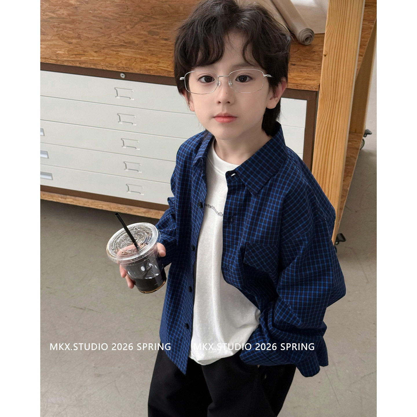 儿童长袖衬衫男童格子衬衣春26小男孩纯棉休闲上衣开衫110~160潮