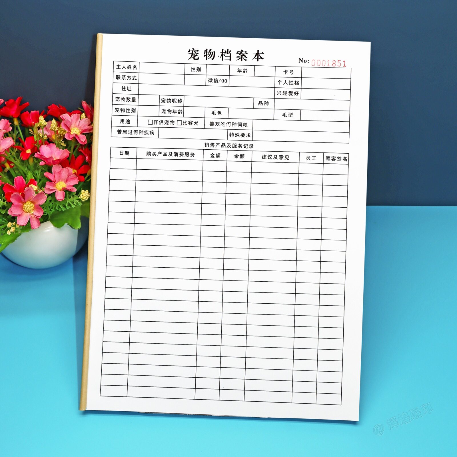 宠物档案登记本会员消费记录表