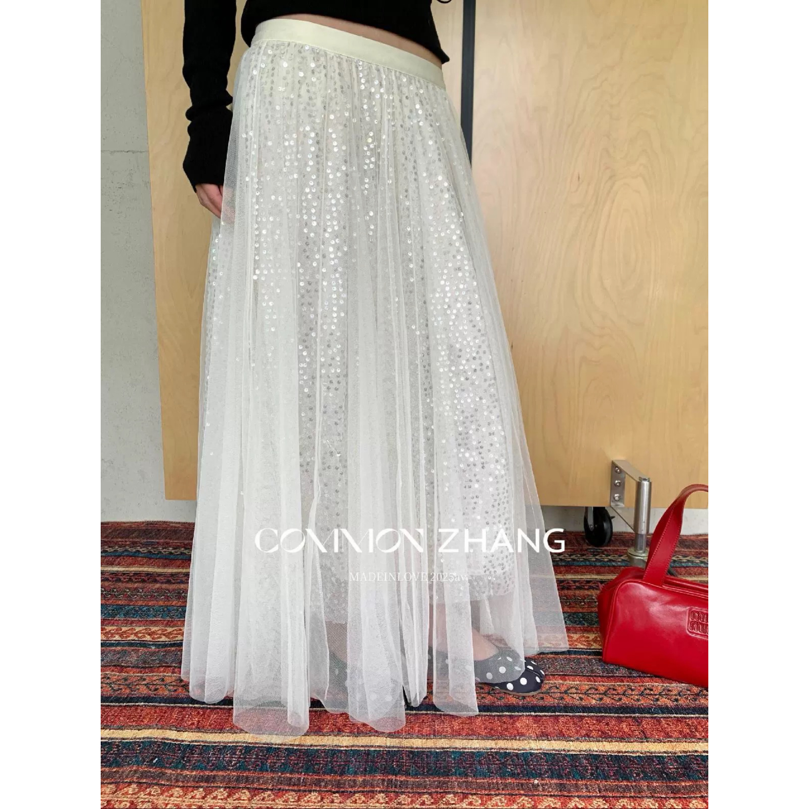 CZ ZHANG-节日限定韩系氛围感网纱亮片高级感绝美半身裙