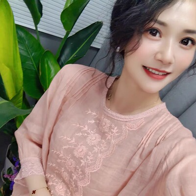 虫虫[苎麻上衣合集]高品质夏季新款苎麻短袖衬衫女(D001-D050）