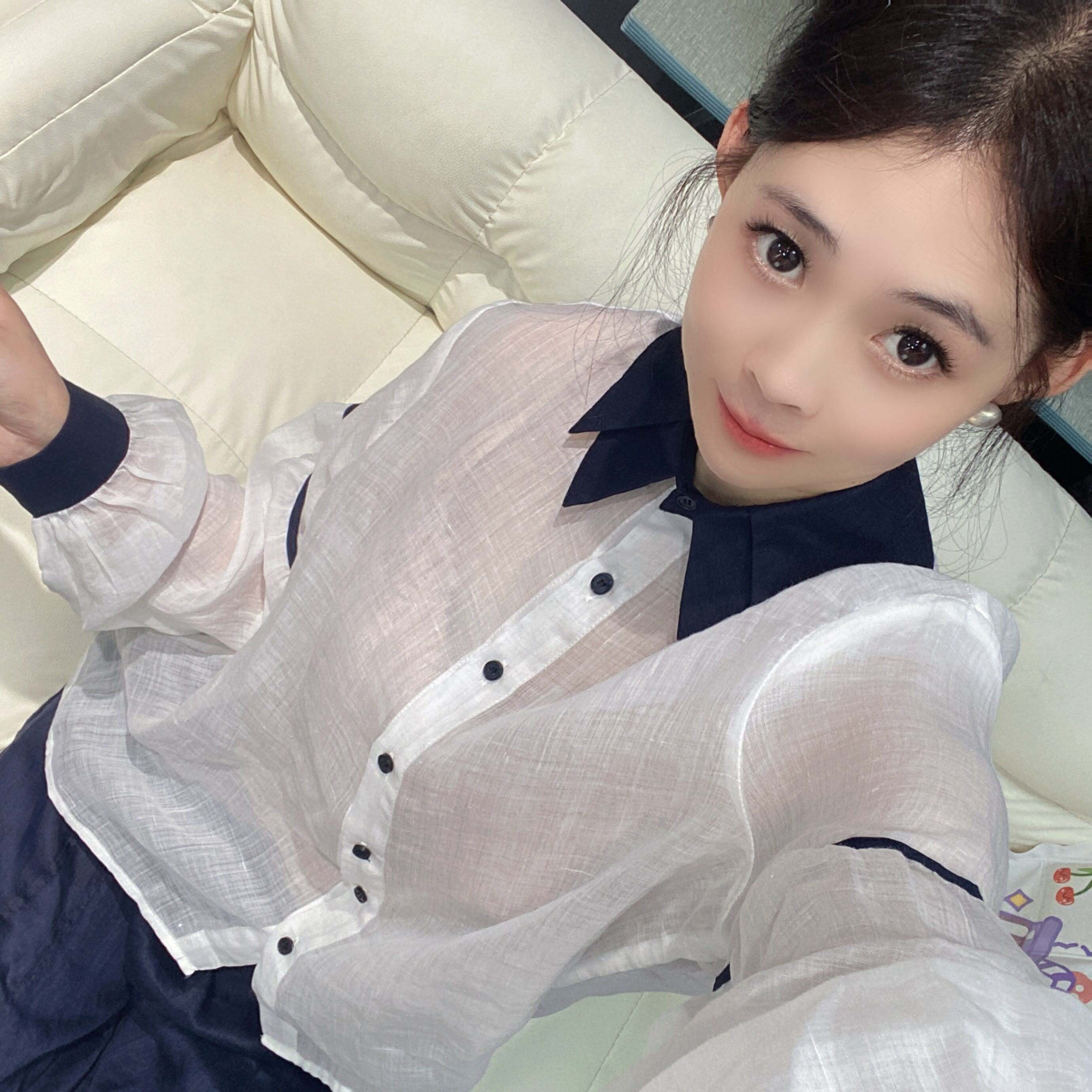 6月兜兜上衣合集]高夏季新款苎麻短袖百搭衬衫女(K651-K700）