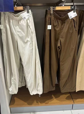 女装保暖伞兵裤休闲直筒长裤百搭休闲裤工装裤子25秋冬新款479402