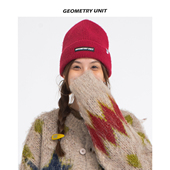 几何单元 毛线帽女秋冬保暖帽子男冷帽潮冬季 大头围显脸小针织帽