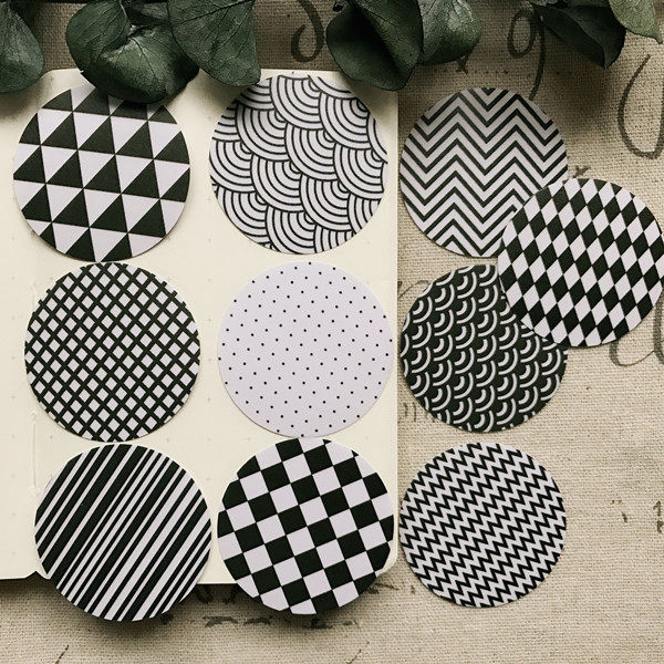 手帐hobo/tn手账素材 基础款圆形波点图案 手帐相册贴纸diy 10枚