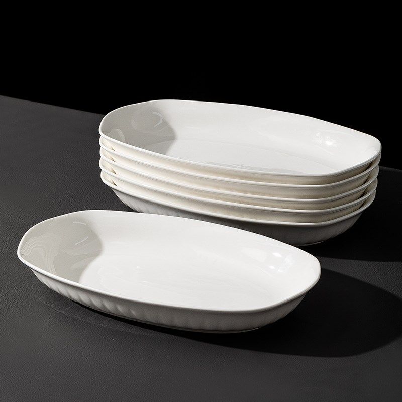 鱼盘家用2025新款高颜值陶瓷长方形蒸鱼盘子简约大号盘子菜盘餐具,餐饮具,盘,淘宝优惠券,粉丝福利购,淘宝优惠卷