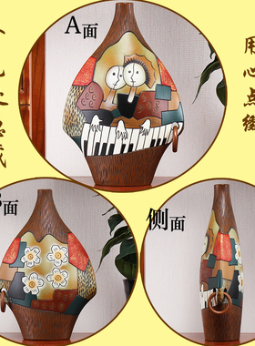 东南亚飞燕云南丽江手工装饰品陶瓷隔层博古架悬玄关酒柜橱柜摆件