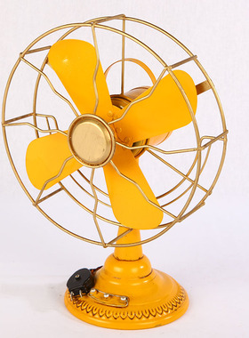 复古怀旧老式铁皮电风扇模型摆件拍摄影视道具咖啡厅店铺道具模型