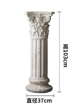 欧式复古壁炉艺术摆件罗马柱落地装饰品拍摄道具石膏柱雕塑大柱子