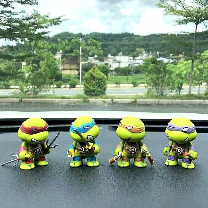 忍者神龟汽车摆件车内手办玩具车载装饰用品卡通公仔PVC全新通用