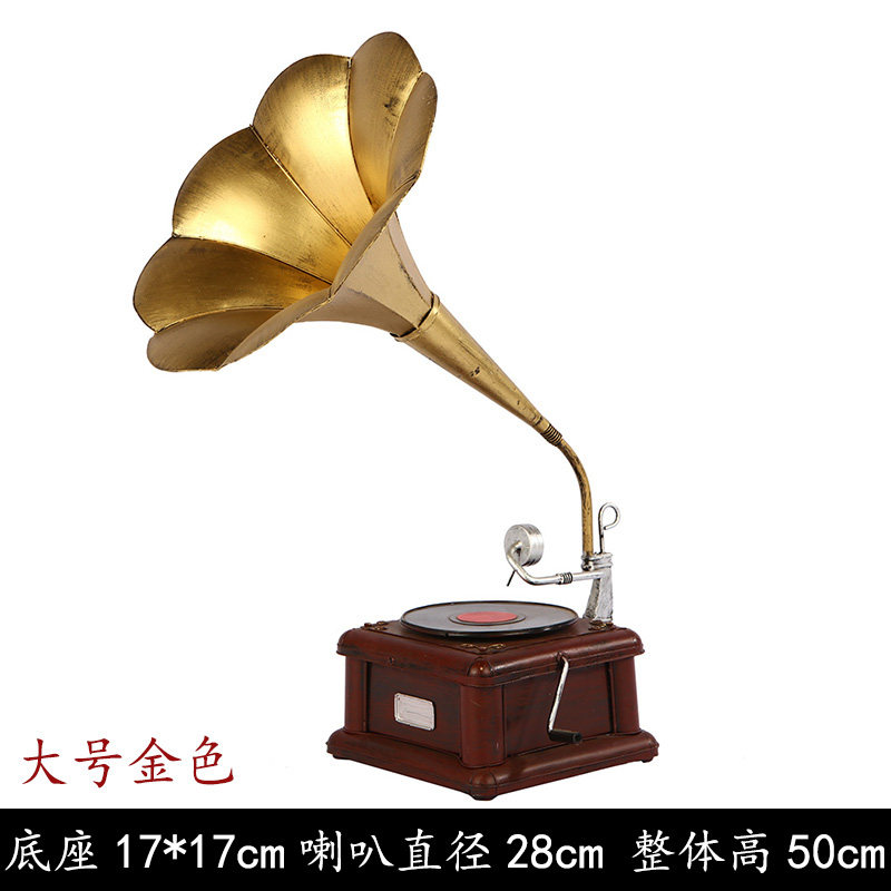 复古铁艺电视机留声机收音机模型道具酒吧咖啡厅影视拍照老式摆件