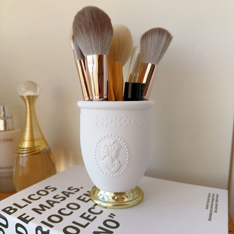 高颜值浮雕化妆镜便携手持化妆镜简约小镜子随身镜补妆镜金属迷你